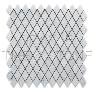 Carrara White Marble Polished 1 Diamond Mosaic Tile