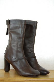 Marc Jacobs Ankle Calf Brown Leather Booties Boots Sz 38