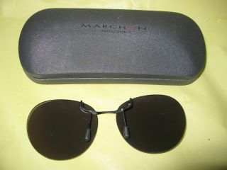 Marchon Airlock Hard Case w Clip on Sunglasses Eye Glasses 