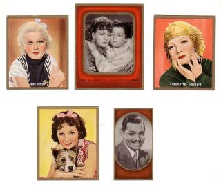 Jean Harlow Parker Claudette Colbert Greta Garbo Clark Gable 5 Cards