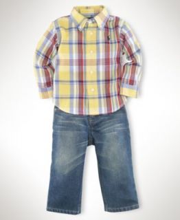 Ralph Lauren Baby Set, Baby Boys Plaid Shirt and Jeans