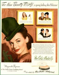 Marguerite Chapman in 1946 Max Factor Pancake Makeup Ad