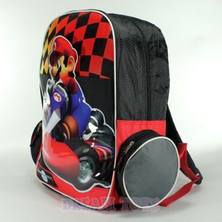 Super Mario Brothers Checkered Mario Kart 16 Large Backpack   Bag