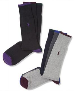 Polo Ralph Lauren Socks, Color Heel Toe 3 Pack