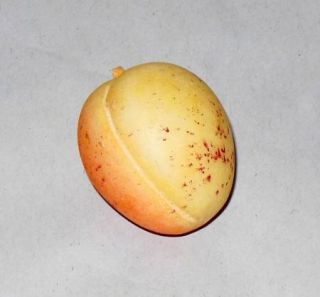 Vintage Italian Carved Stone Marble Alabaster Apricot Fruit Miniature