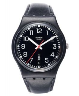 Swatch Watch, Unisex Swiss Once Again Black Plastic Strap 34mm GB743