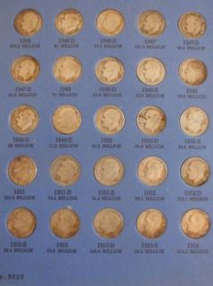 Whitman Roosevelt Dime Collection Starting 1946