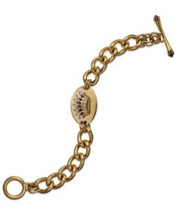 Juicy Couture Bracelet, Gold Tone Glass ID Bracelet