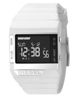 Diesel Watch, Digital White Plastic Bracelet 45x38mm DZ7131   All