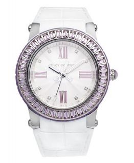 Juicy Couture Watch, Womens HRH White Embossed Rubber Strap 38mm