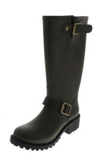 Lucky Brand New Marlee Green Buckle Trim Knee High Rain Boots Shoes 8