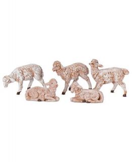 Roman Fontanini Collectible Figurines, Set of 5 White Sheep