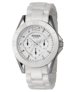 Fossil Watch, White Stainless Steel and Ceramic Bracelet 40mm CE1002