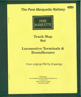 Pere Marquette Ry Track Map Set Locomotive Terminals Roundhouses Repro