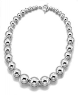 Giani Bernini Sterling Silver Necklace, Graduated Bead   Necklaces