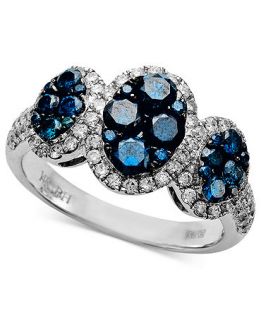 Bella Bleu by Effy Collection Diamond Ring, 14k White Gold Blue and