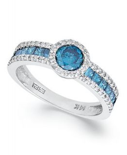 Bella Bleu by EFFY Collection 14k White Gold Ring, Blue Diamond (1/2