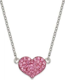 Kaleidoscope Sterling Silver Necklace, Pink Crystal Heart Pendant with