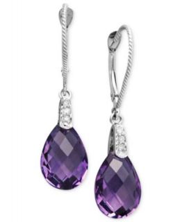 14k White Gold Earrings, Amethyst (5 9/10 ct. t.w.) and Diamond Accent
