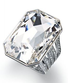 Swarovski Ring, Silver Tone Crystal Cocktail Ring