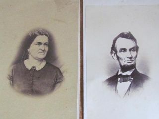 OF CDV PHOTOGRAPHS OF PRESIDENT ABRAHAM LINCOLN AND HIS WIFE MARY TODD