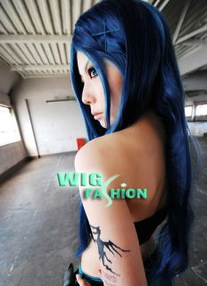 Fairy Tail Wendy Marvell Long Mixed Blue Cosplay Wig