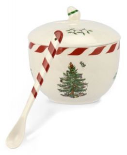 Spode Serveware, Christmas Tree Peppermint Condiment Jar with Spoon