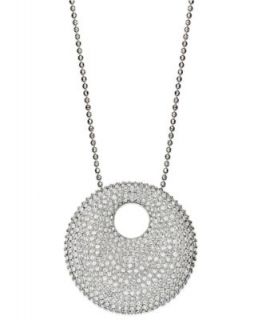 Swarovski Necklace, Stainless Steel Lovely White Crystals Pendant