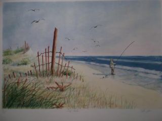 Peter Yesis  Surf Caster  47 350 Pencil Signed Print