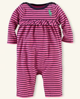 Ralph Lauren Baby Coverall, Baby Girls Striped Jersey Coverall