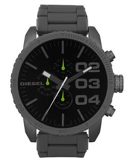 Diesel Watch, Chronograph Gray Silicone Wrapped Stainless Steel
