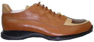 New Mauri Camel Alligator Nappa Leather Sneakers 9 5