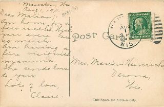 Wi Mauston Tremont Street mailed 1911 R57733