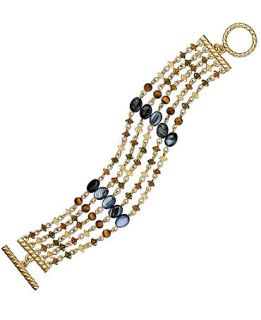 Lauren Ralph Lauren Bracelet, Gold tone Beaded Toggle Bracelet