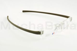 Tag Heuer Eyeglass Frames TH 7102 004 Track Brown and Silver Rimless