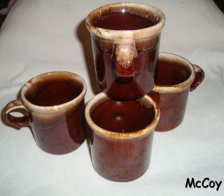 McCoy Drip Glaze Mugs Set of 4 Coffee Tea Mugs Vintage