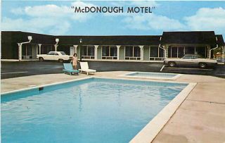 GA McDonough Georgia McDonough Motel Pool 60s Cars Dexter No 56351C