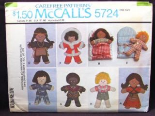 Vtg 10 Dolls Pattern McCalls 5724 Clothes Sleeping Bag