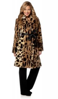 Curations Stefani Greenfield Ocelot Print Faux Fur Coat $298 CLT S