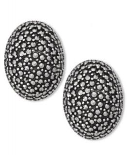 Genevieve & Grace Sterling Silver Earrings, Large Oval Marcasite Clip