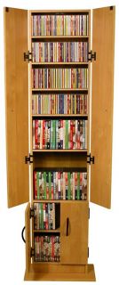 Walnut 270 CD DVD Media Storage Cabinet Tower Shelf