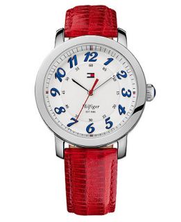 Tommy Hilfiger Watch, Womens Red Leather Strap 38mm 1781219   All