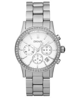 DKNY Watch, Womens Chronograph Silver tone Aluminum Bracelet 38mm