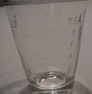 Antique Glass Medicine Cups with Dose Measure Marks