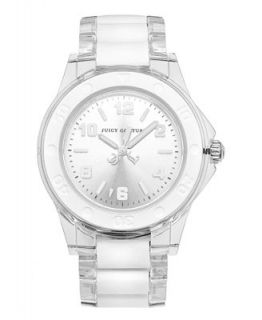 Juicy Couture Watch, Womens Rich Girl Plastic and White Rubber