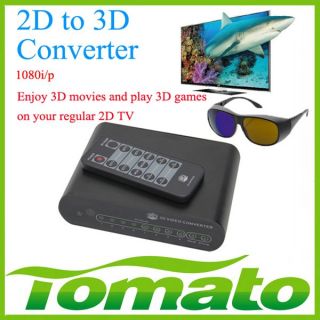 2D to 3D Conversion Signal Video Converter Box Set for TV Movie Blue
