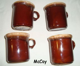 McCoy Drip Glaze Mugs Set of 4 Coffee Tea Mugs Vintage