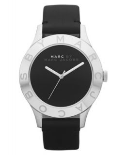 Marc by Marc Jacobs Watch, Womens Black Leather Strap MBM1140   All