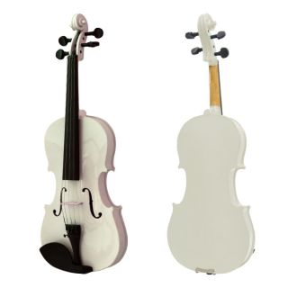 Mendini Full Size 4 4 Student White Violin w Case