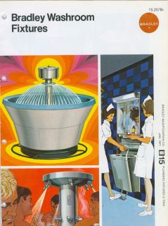 Bradley Washfountain Drinking Water Coolers Shower Stall 1970